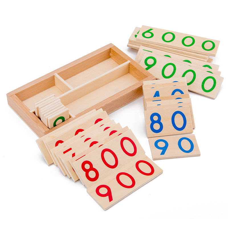 Tarjetas Numéricas Montessori de Madera 1-9999 para Niños