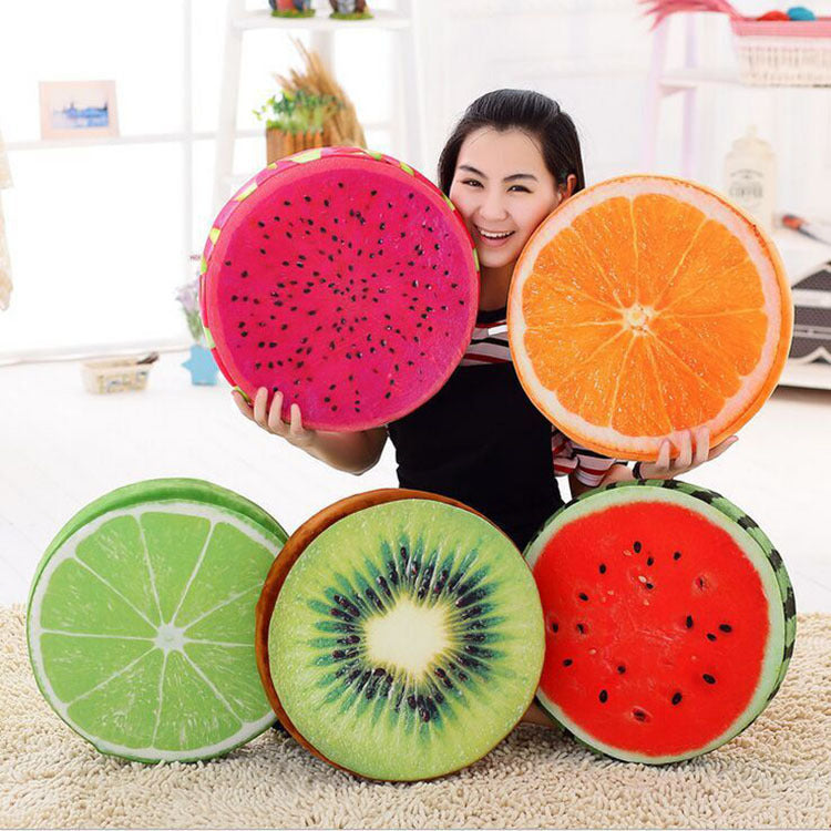 Cojin de Peluche Fruta 3D Kawaii para Decoracion