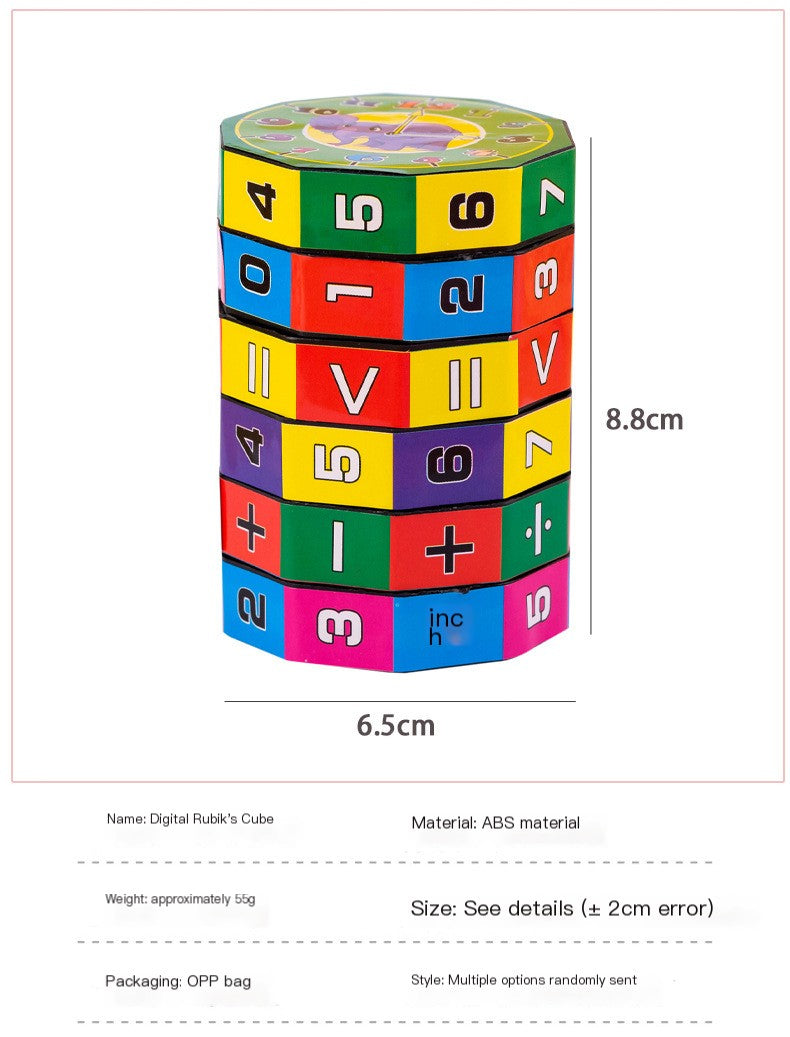 Cubo Matemático Cilíndrico Educativo para Niños