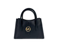 Bolso Satchel Pequeño de Piel Negro