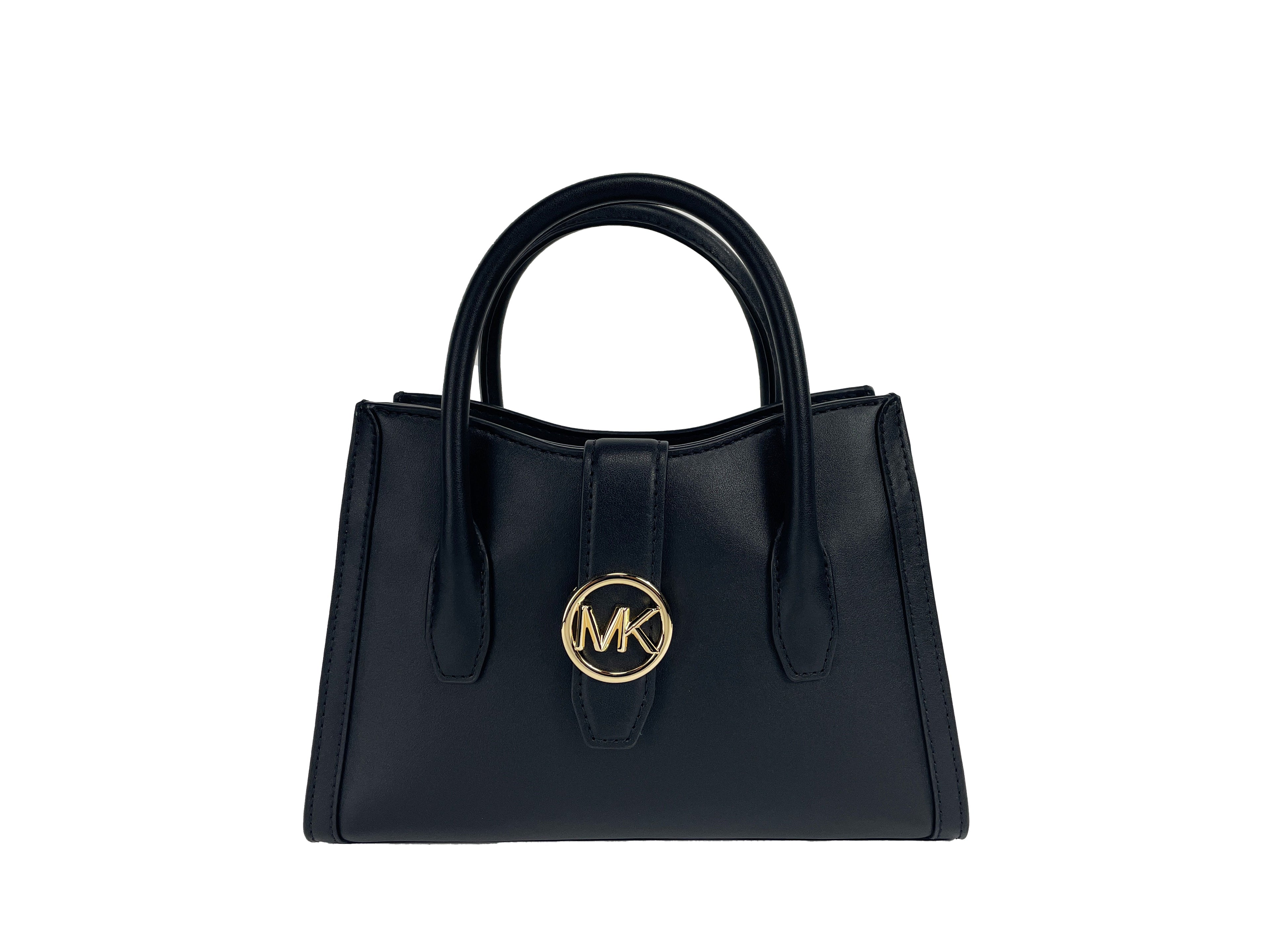 Bolso Satchel Pequeño de Piel Negro