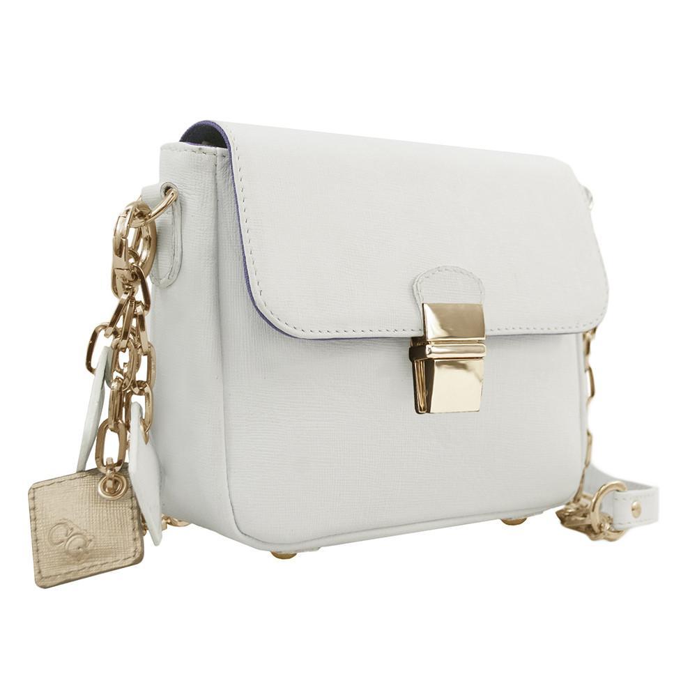 Bolso de Mano Pequeño de Piel Blanco