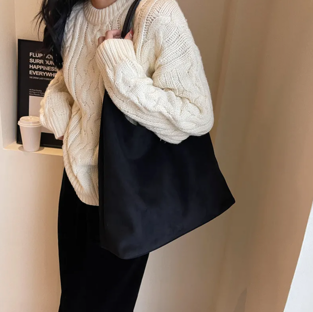 Bolso de Hombro Vintage de Ante Gran Capacidad