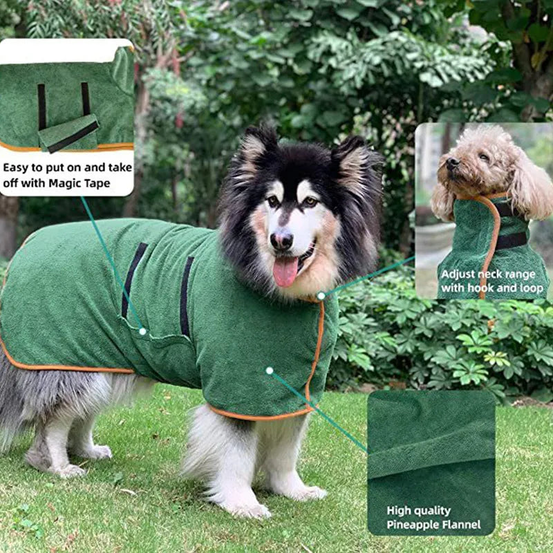 Albornoz de Secado Rápido para Perros y Gatos