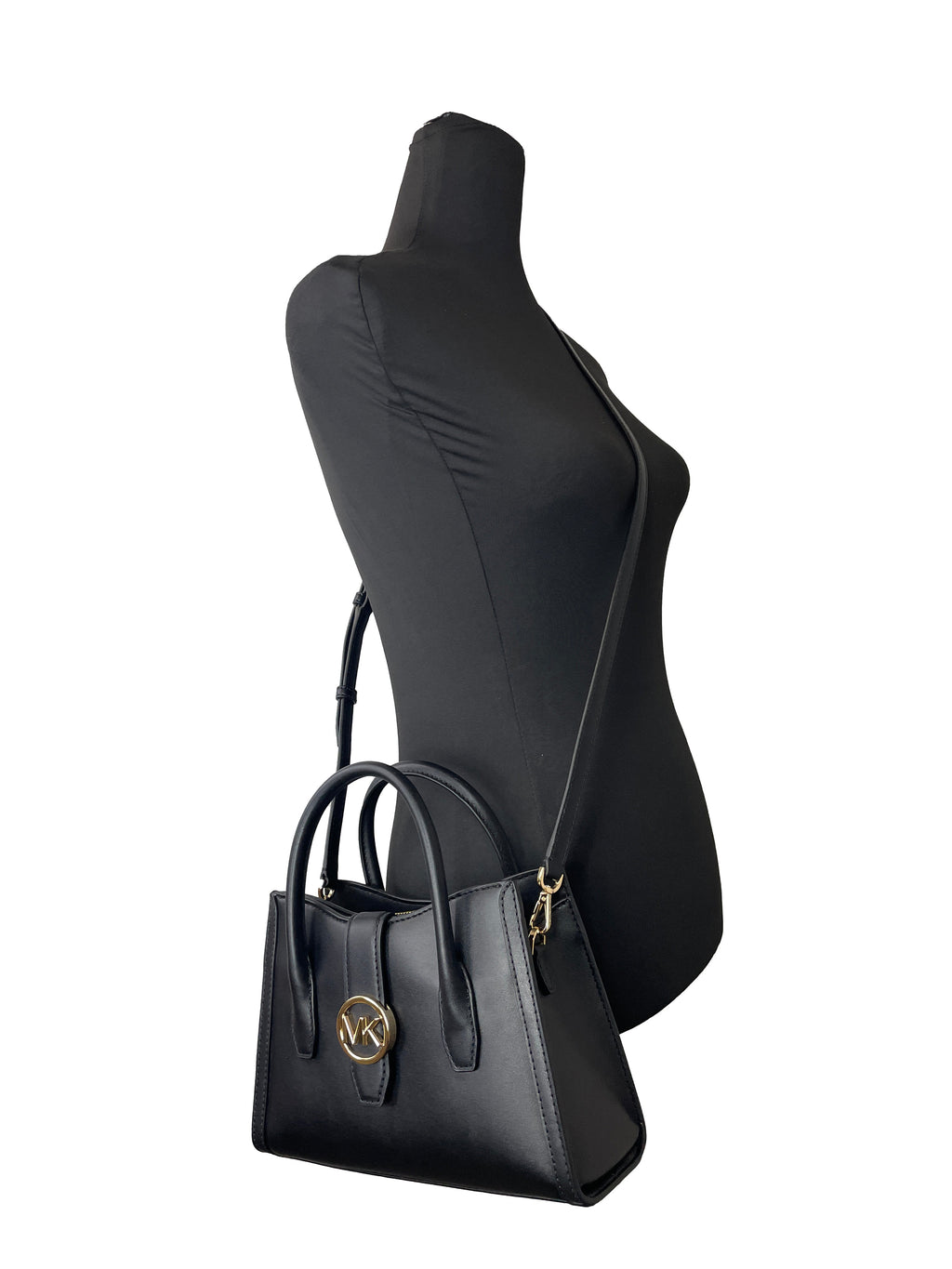 Bolso Satchel Pequeño de Piel Negro