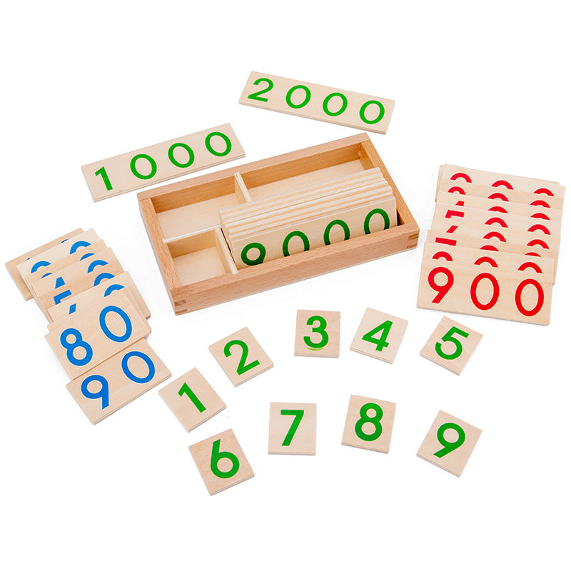 Tarjetas Numéricas Montessori de Madera 1-9999 para Niños