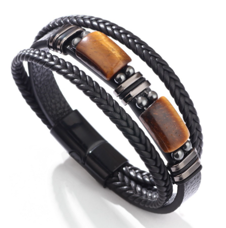 Pulsera de ojo de tigre para hijo – Regalo significativo para él