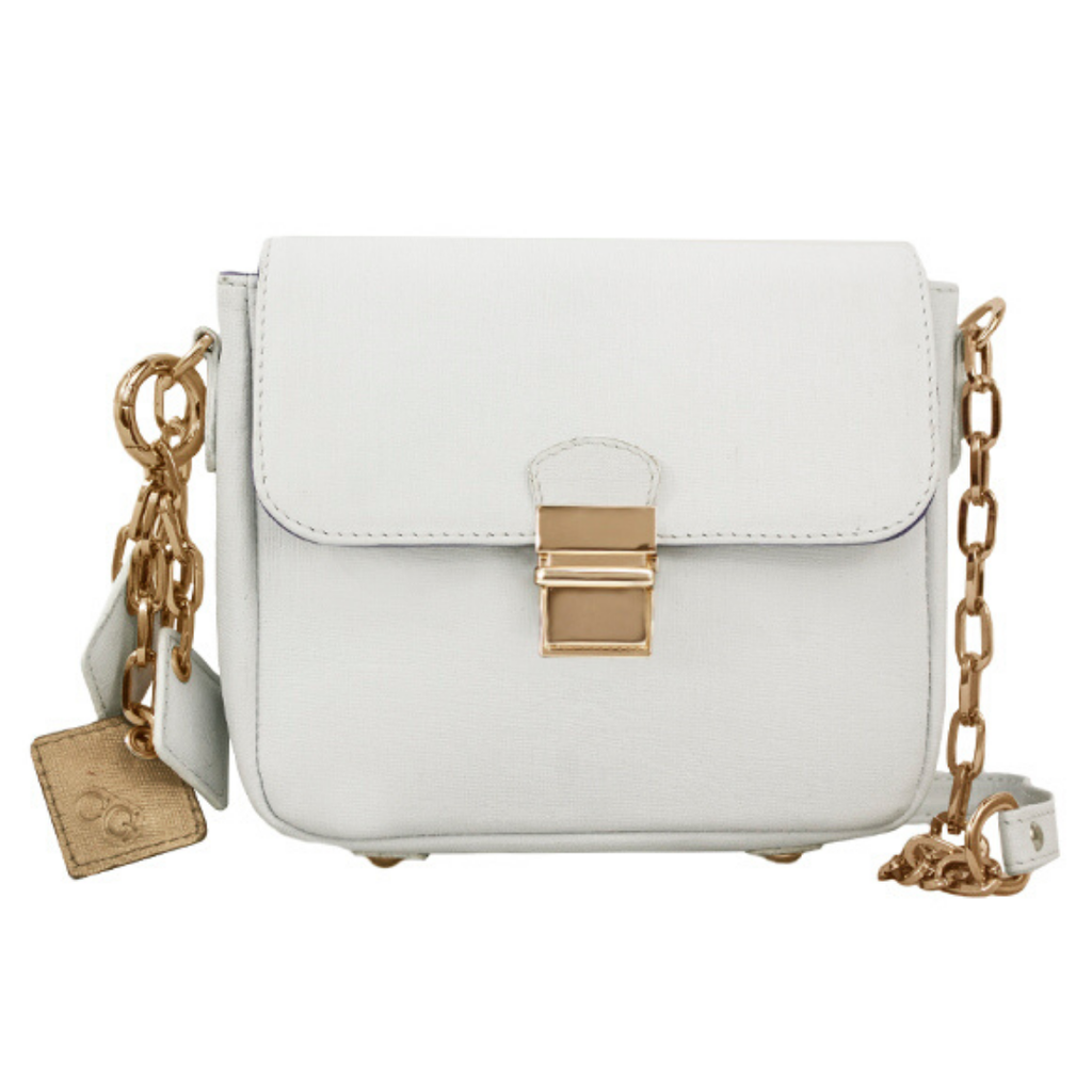Bolso de Mano Pequeño de Piel Blanco