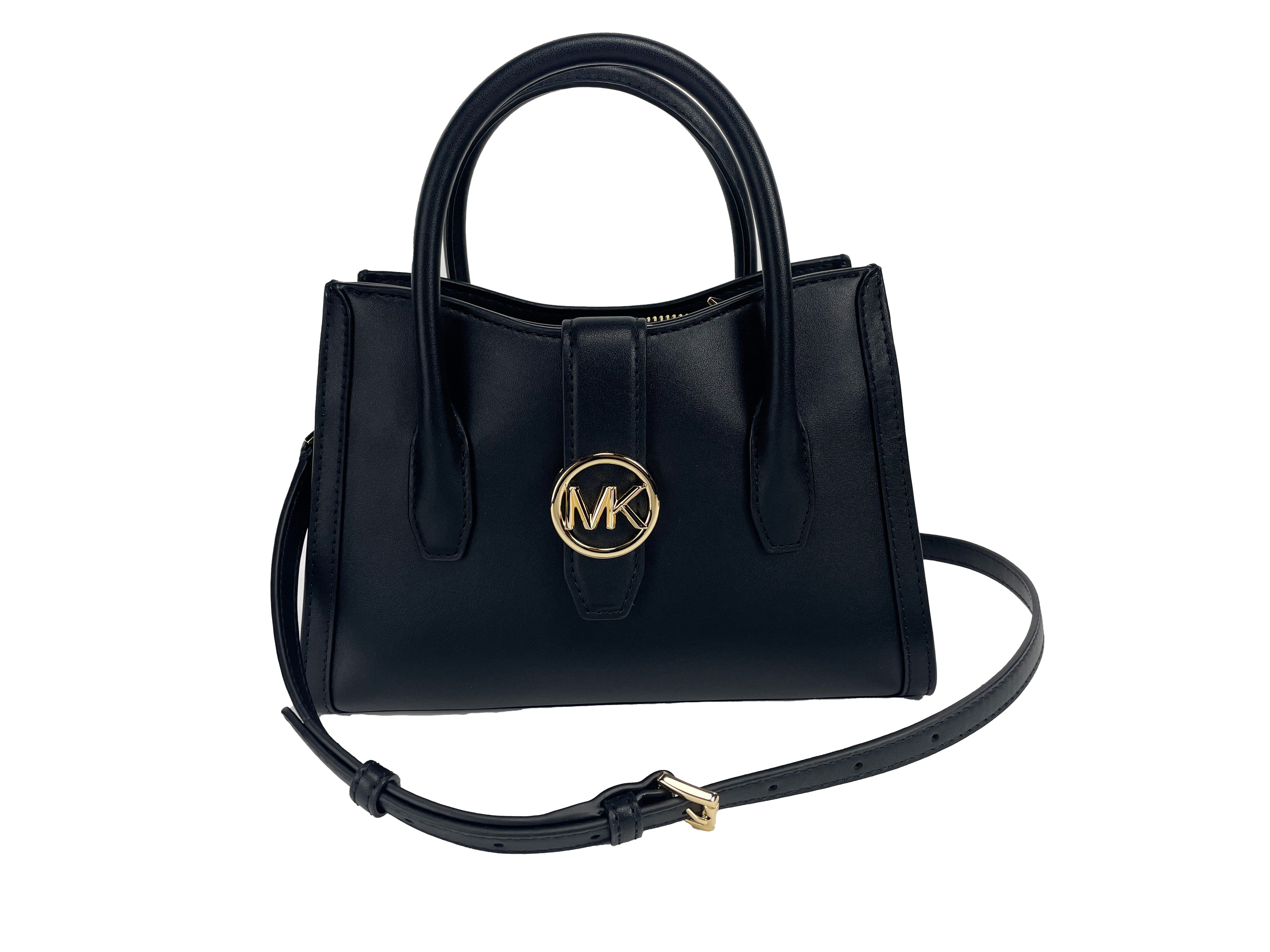Bolso Satchel Pequeño de Piel Negro